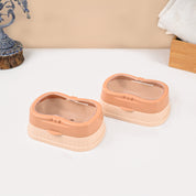 Market99 Plastic Peach & Beige Soap Dish - Set Of 2