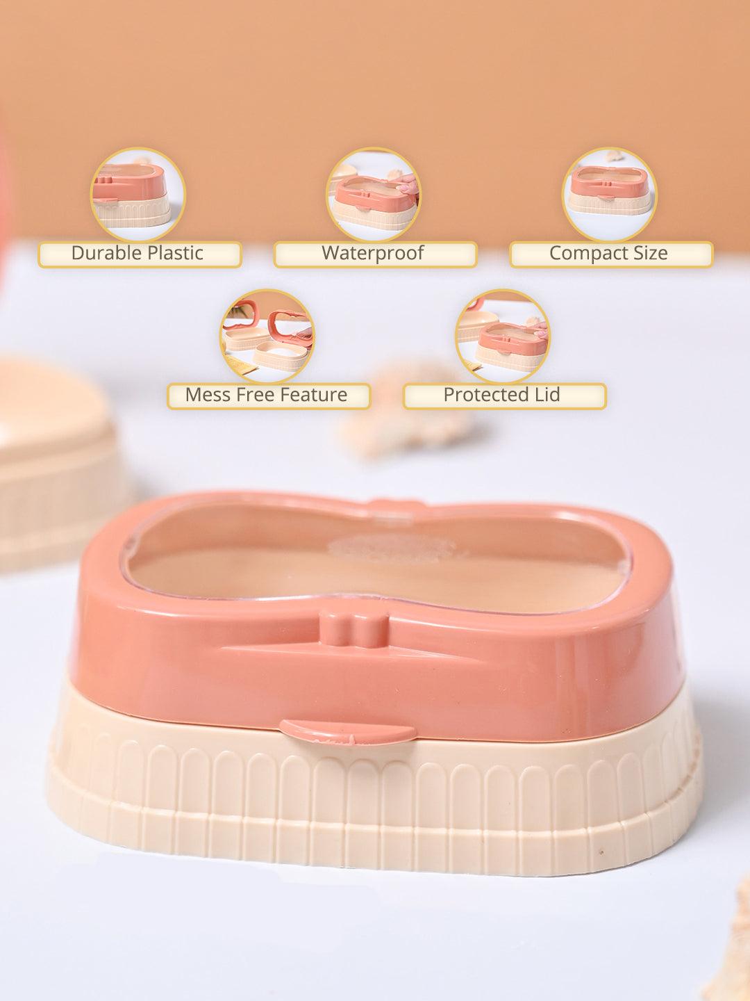 Market99 Plastic Peach & Beige Soap Dish - Set Of 2 - MARKET99