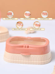 Market99 Plastic Peach & Beige Soap Dish - Set Of 2 - MARKET99