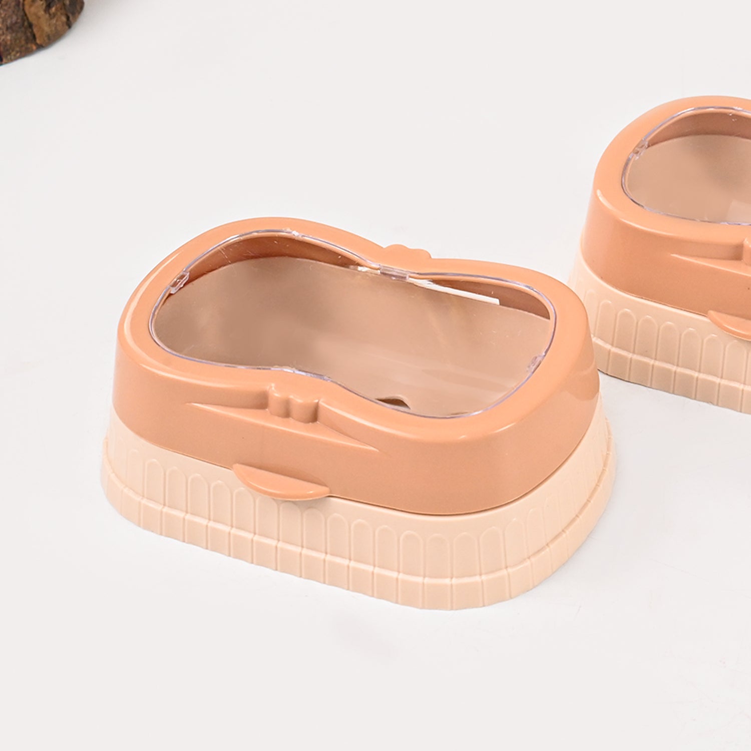 Market99 Plastic Peach & Beige Soap Dish - Set Of 2