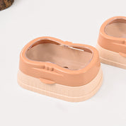 Market99 Plastic Peach & Beige Soap Dish - Set Of 2