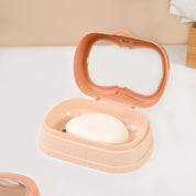 Market99 Plastic Peach & Beige Soap Dish - Set Of 2
