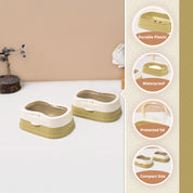 Market99 Plastic White & Yellow Soap Dish - Set Of 2