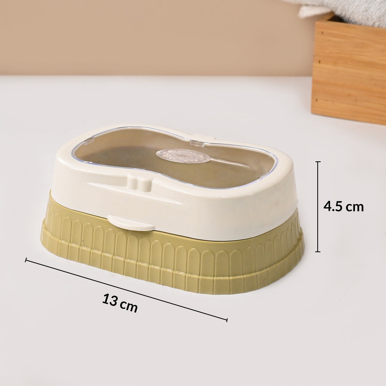 Market99 Plastic White & Yellow Soap Dish - Set Of 2