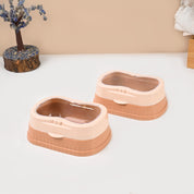 Market99 Plastic Peach & Pink Soap Dish - Set Of 2