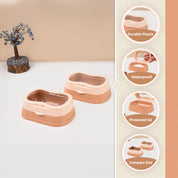 Market99 Plastic Peach & Pink Soap Dish - Set Of 2