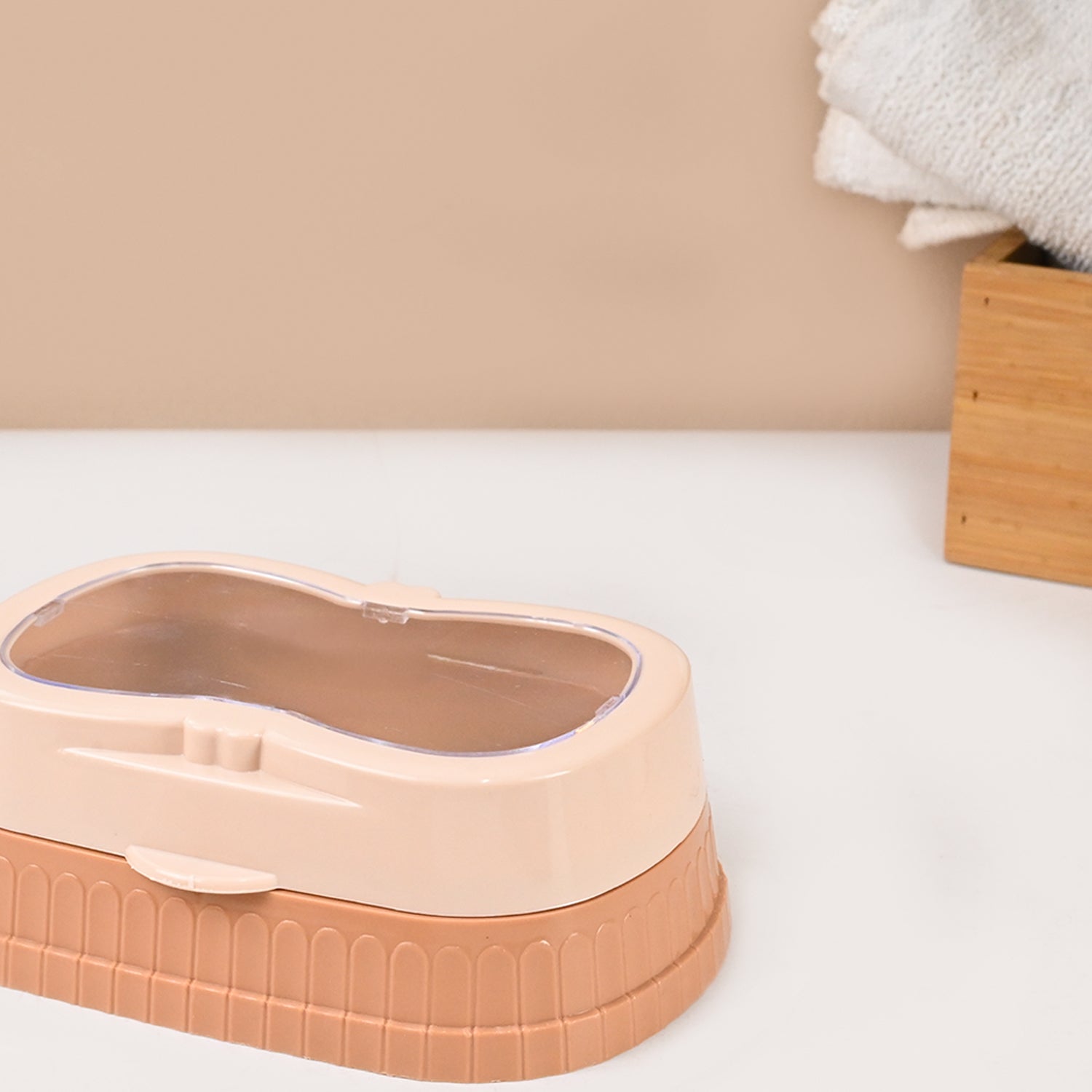 Market99 Plastic Peach & Pink Soap Dish - Set Of 2