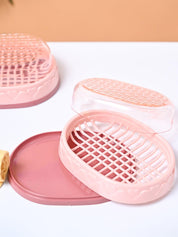 Market99 Plastic Peach Soap Dish - Set Of 2 - MARKET99