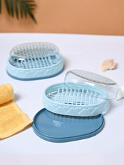 Market99 Plastic Sky Blue Soap Dish - Set Of 2 - MARKET99