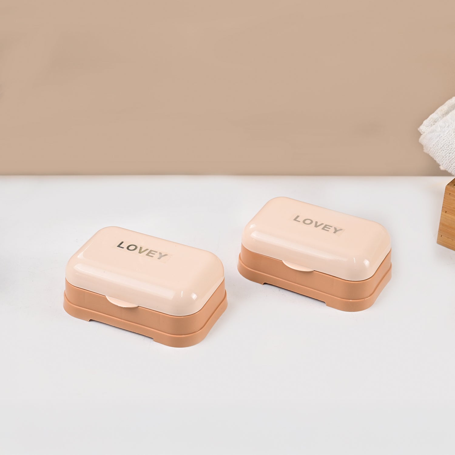 Market99 Plastic Peach Soap Dish - Set Of 2