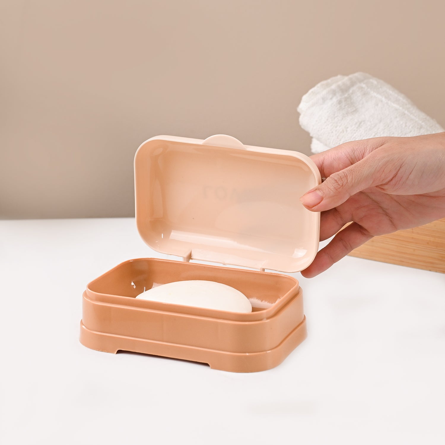 Market99 Plastic Peach Soap Dish - Set Of 2