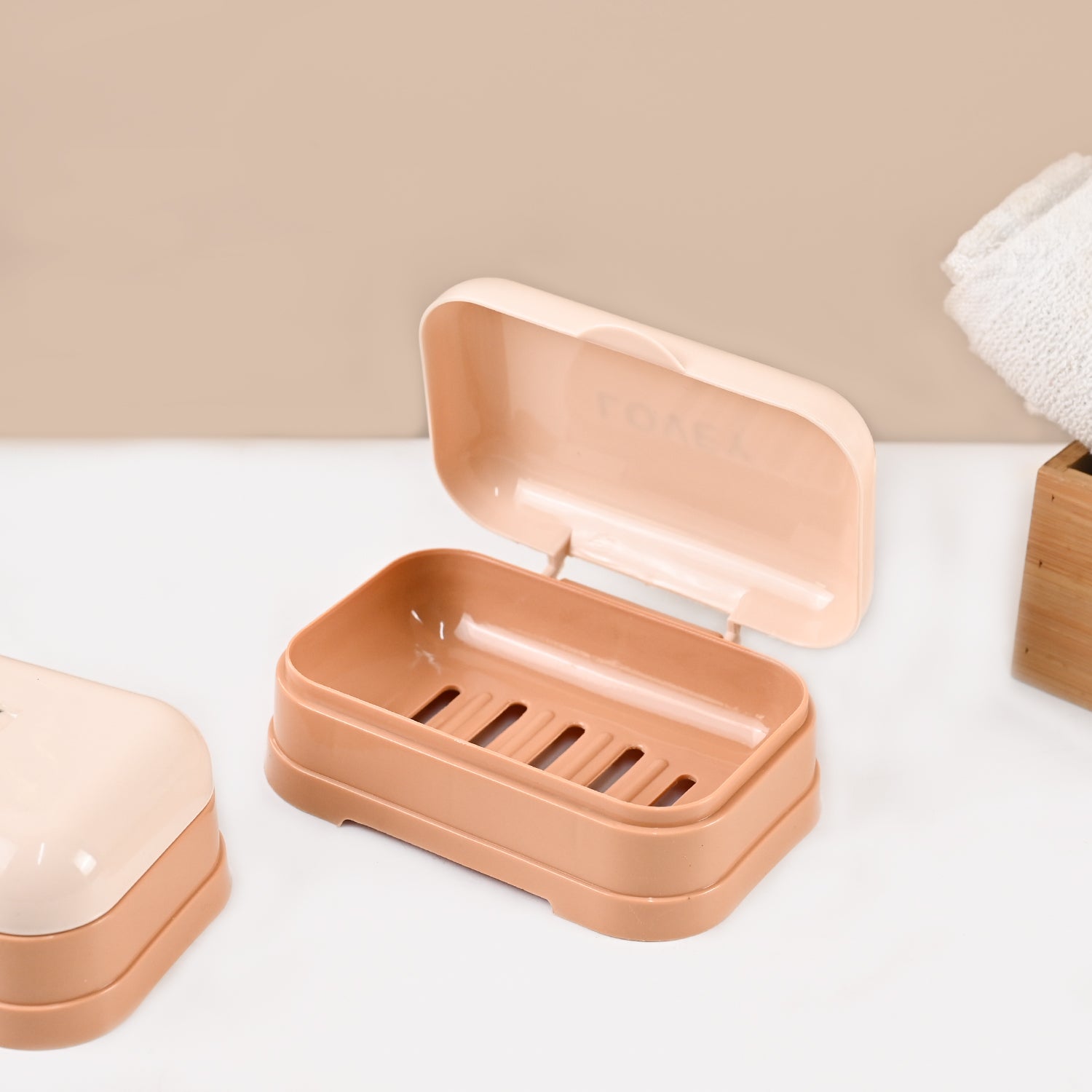 Market99 Plastic Peach Soap Dish - Set Of 2