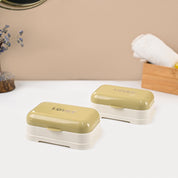 Market99 Plastic Mustad & White Soap Dish - Set Of 2