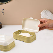 Market99 Plastic White & Yellow Soap Dish - Set Of 2