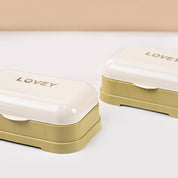 Market99 Plastic White & Yellow Soap Dish - Set Of 2