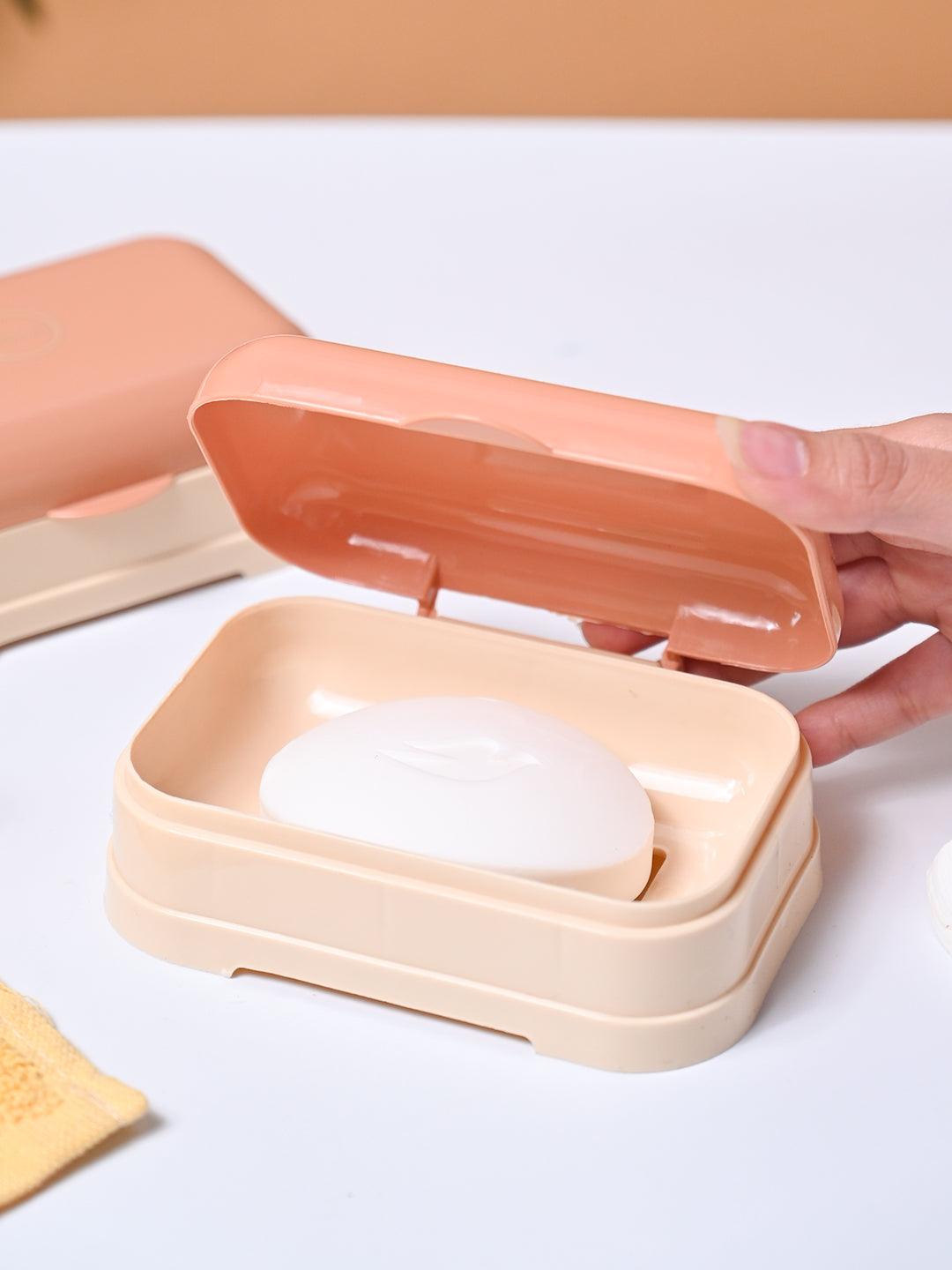 Market99 Plastic Peach Soap Dish - Set Of 2