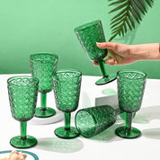 Market99 Green Stem Glass Set Of 6 -Each (300 Ml)
