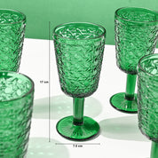 Market99 Green Stem Glass Set Of 6 -Each (300 Ml)