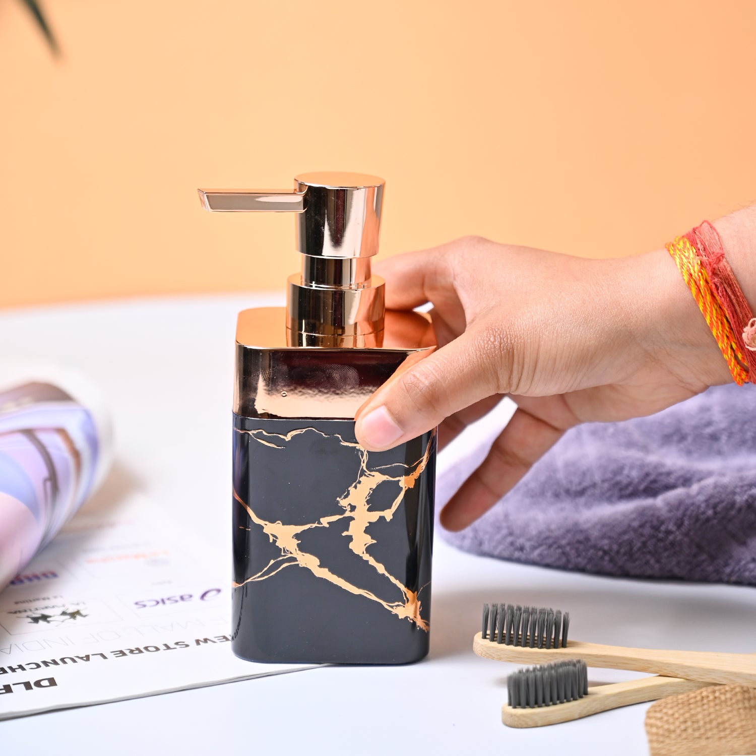 VON CASA Marble Soap Dispenser - Black