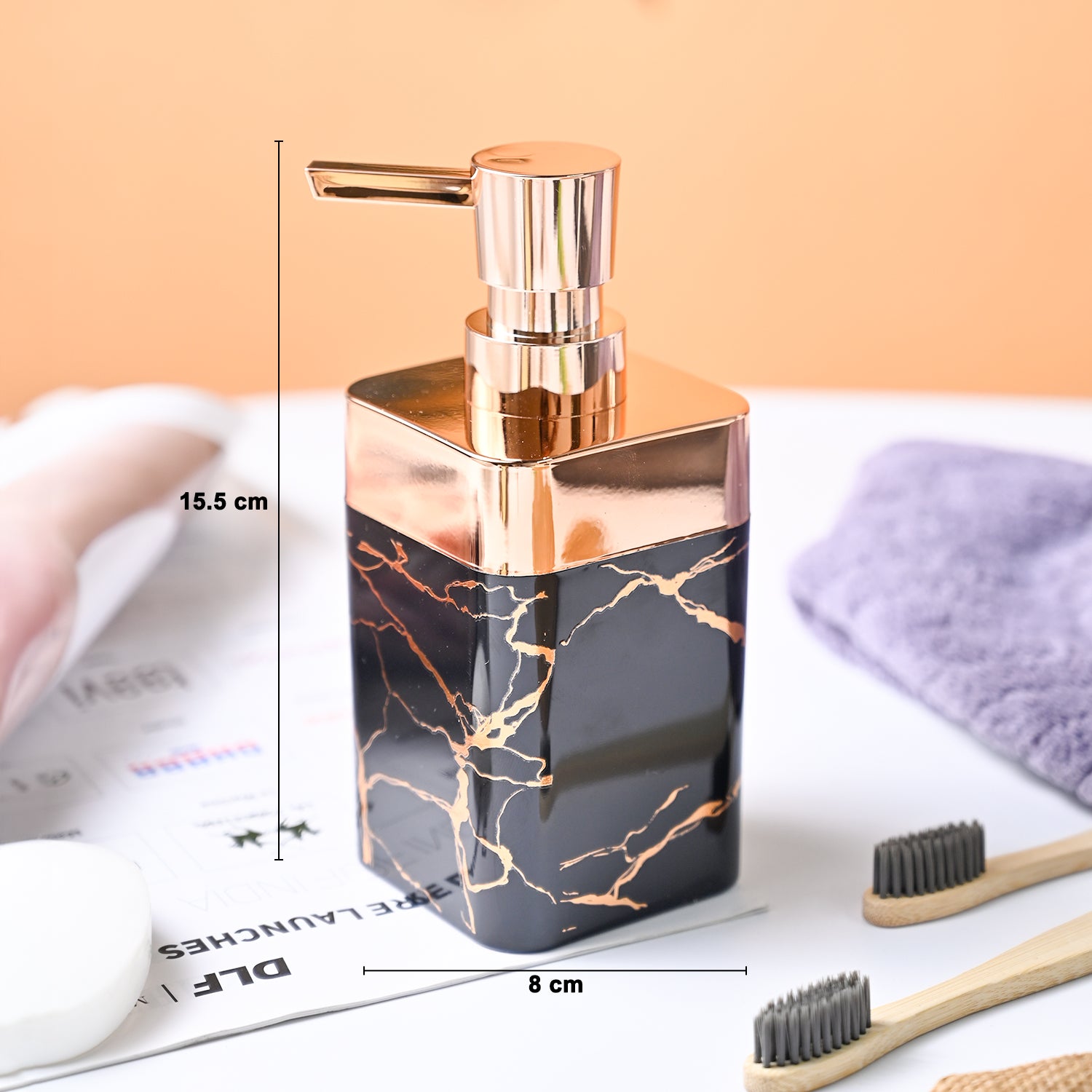 VON CASA Marble Soap Dispenser - Black