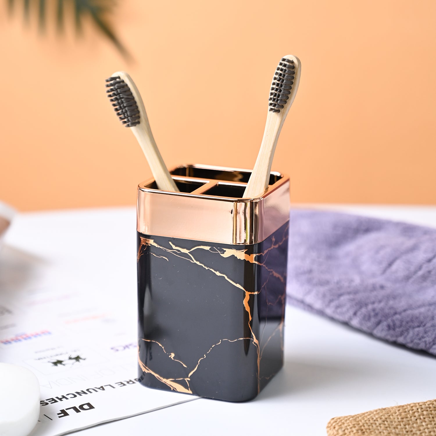 VON CASA Marble Textured  Bathroom Set - Black