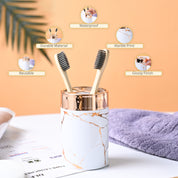 VON CASA Marble Toothbrush Holder - White