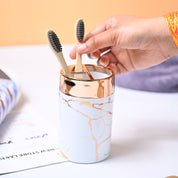 VON CASA Marble Toothbrush Holder - White
