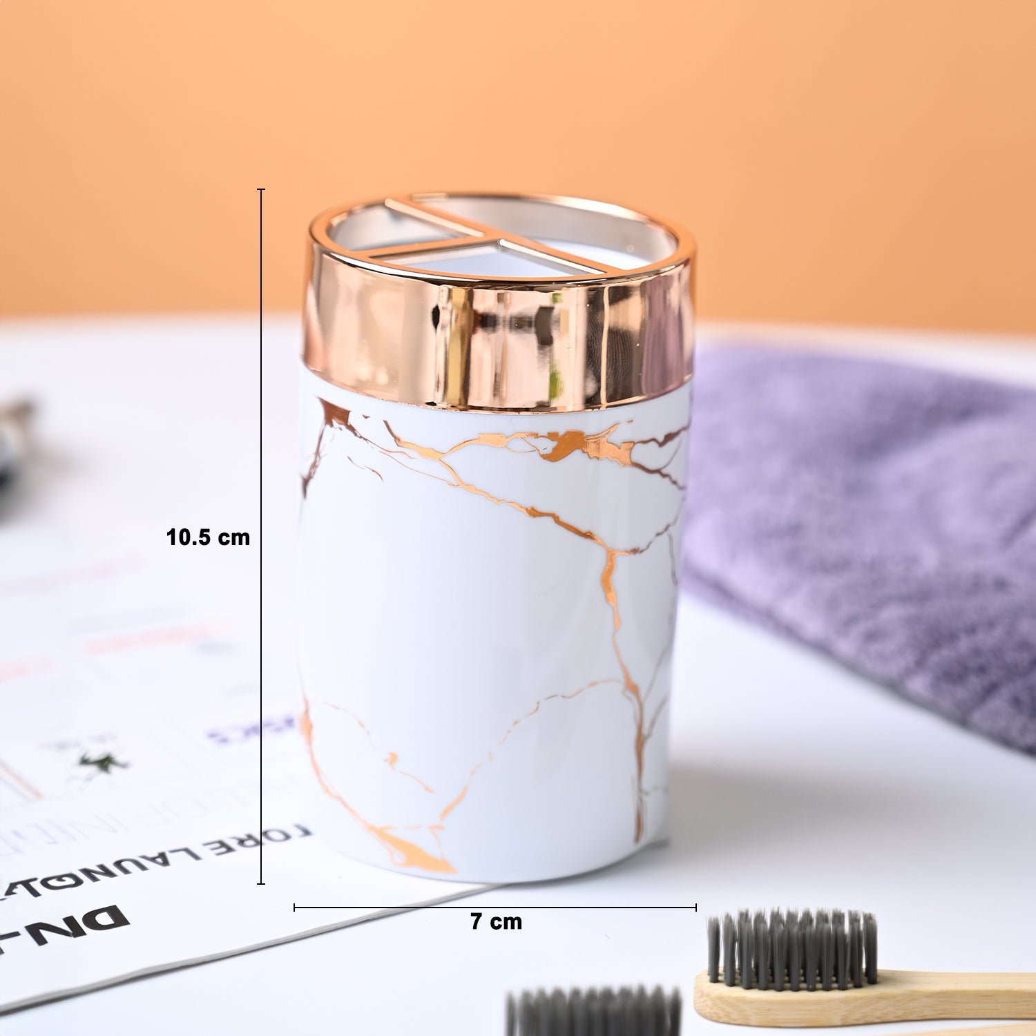 VON CASA Marble Toothbrush Holder - White