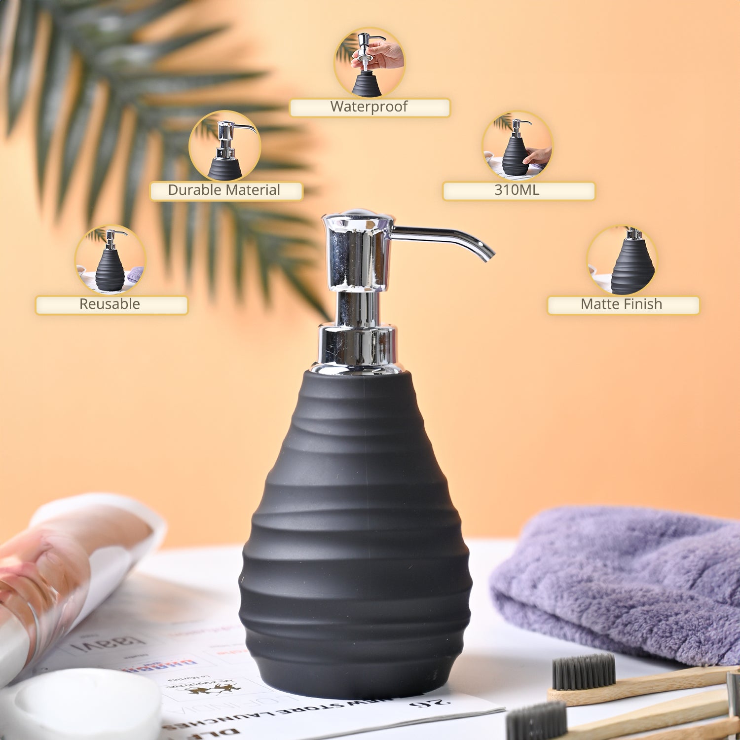 VON CASA Black Soap Dispenser