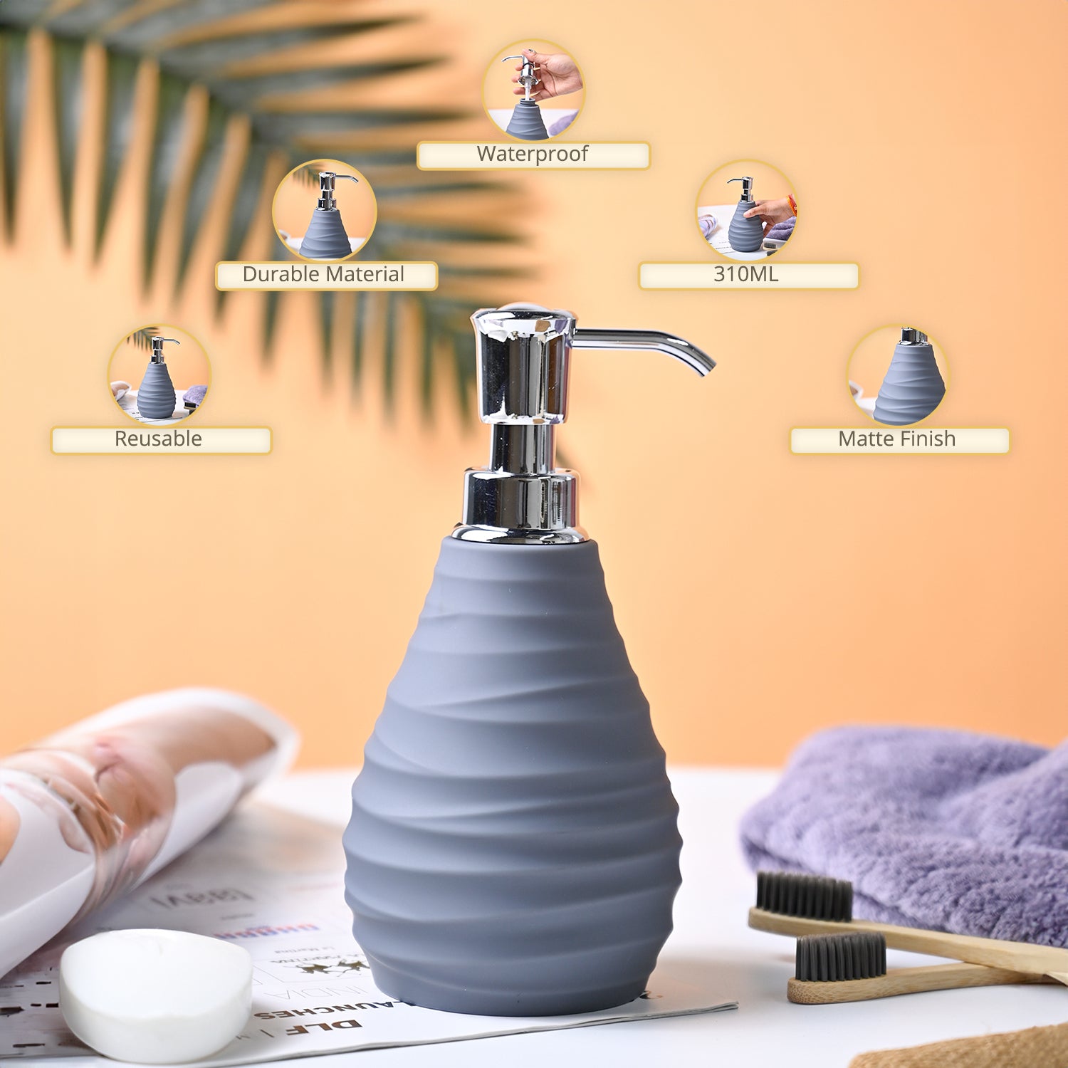 VON CASA Grey Soap Dispenser