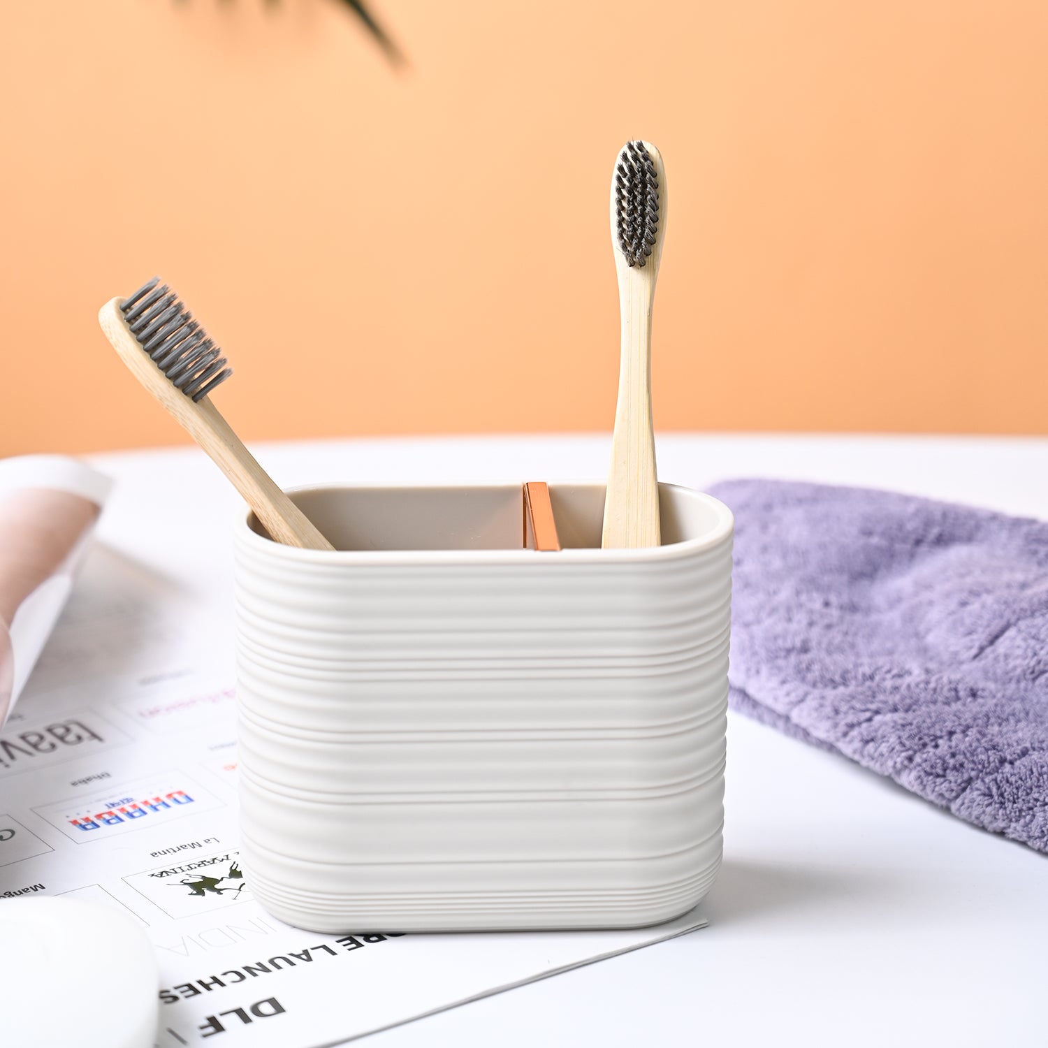 VON CASA Light Beige Toothbrush Holder