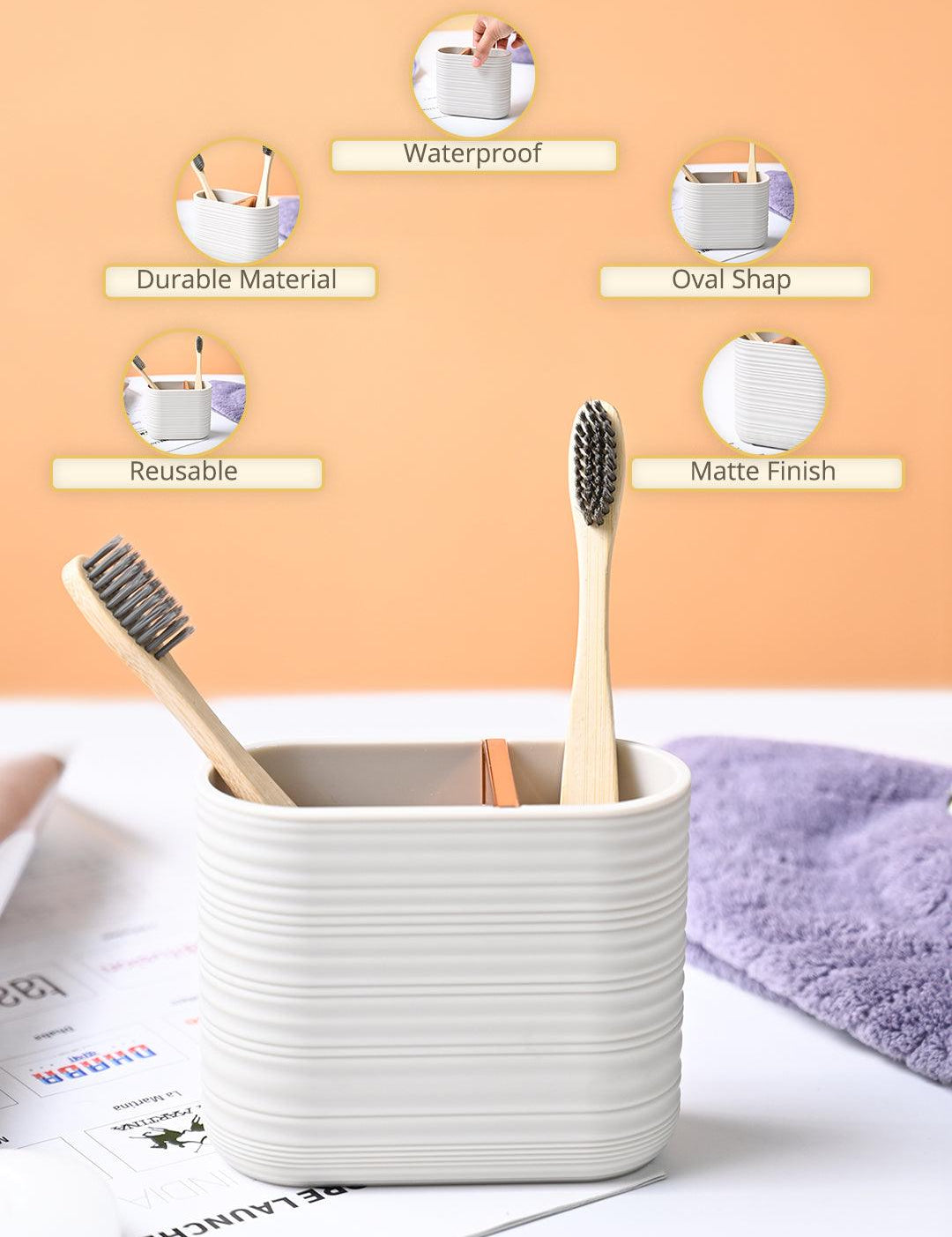 VON CASA Light Beige Toothbrush Holder - MARKET99