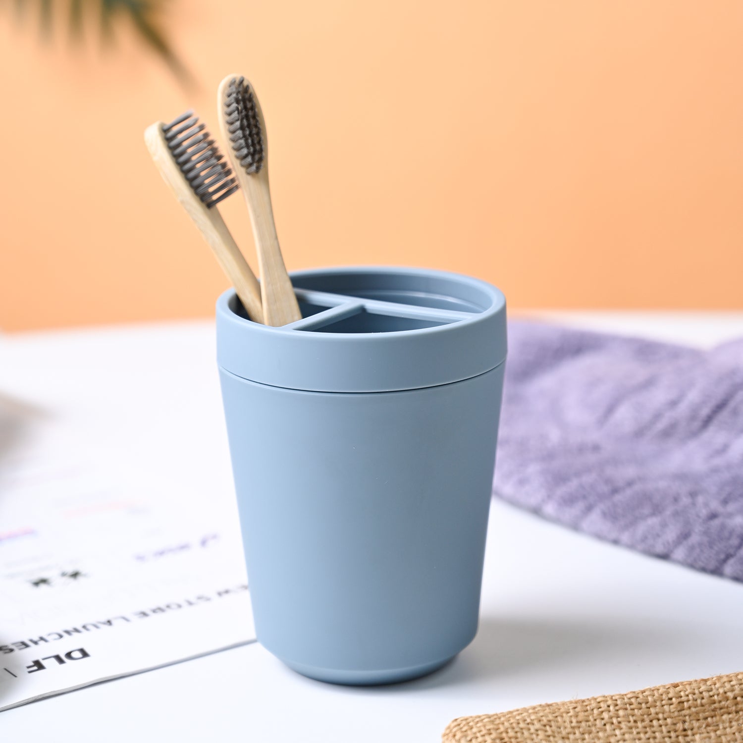 VON CASA Blue Plastic Toothbrush Holder
