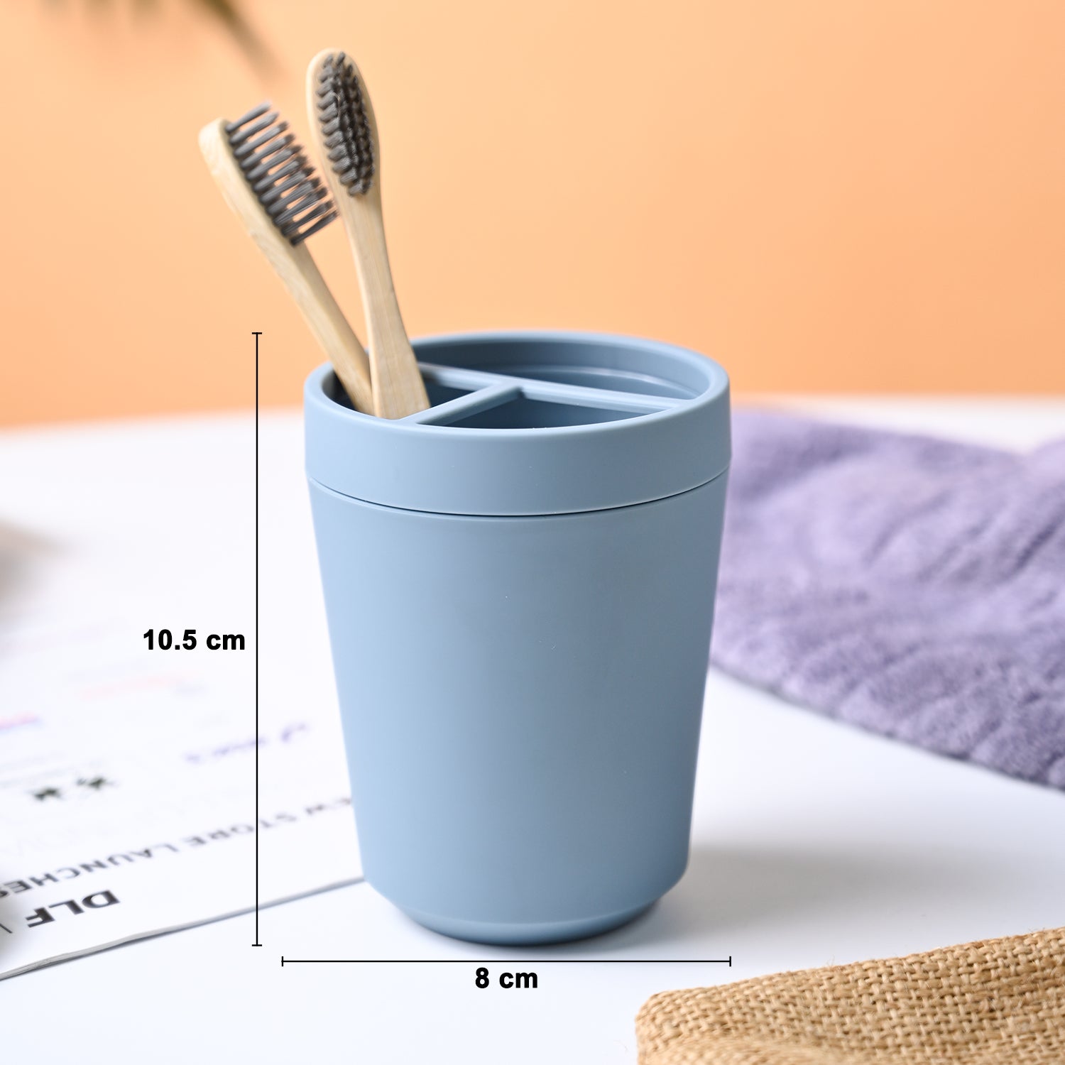 VON CASA Blue Plastic Toothbrush Holder
