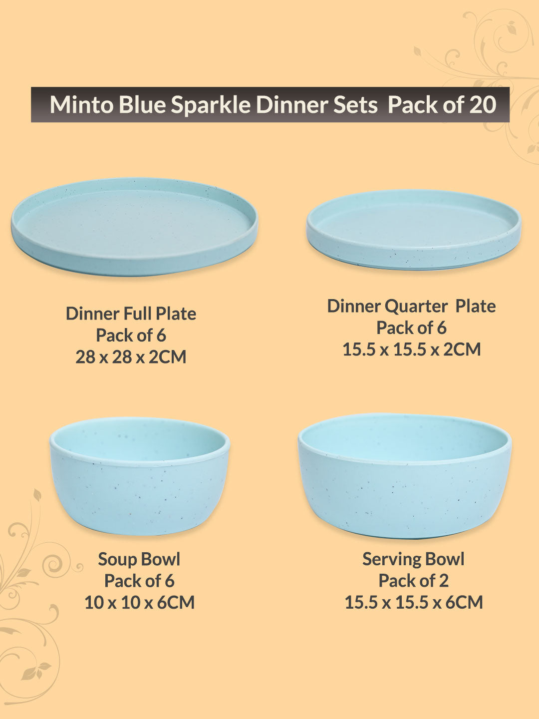 Market99 Minto Blue Sparkle Dinner Set - MARKET99