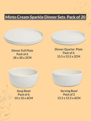 MARKET99 Minto Cream Sparkle Dinner Set - MARKET99