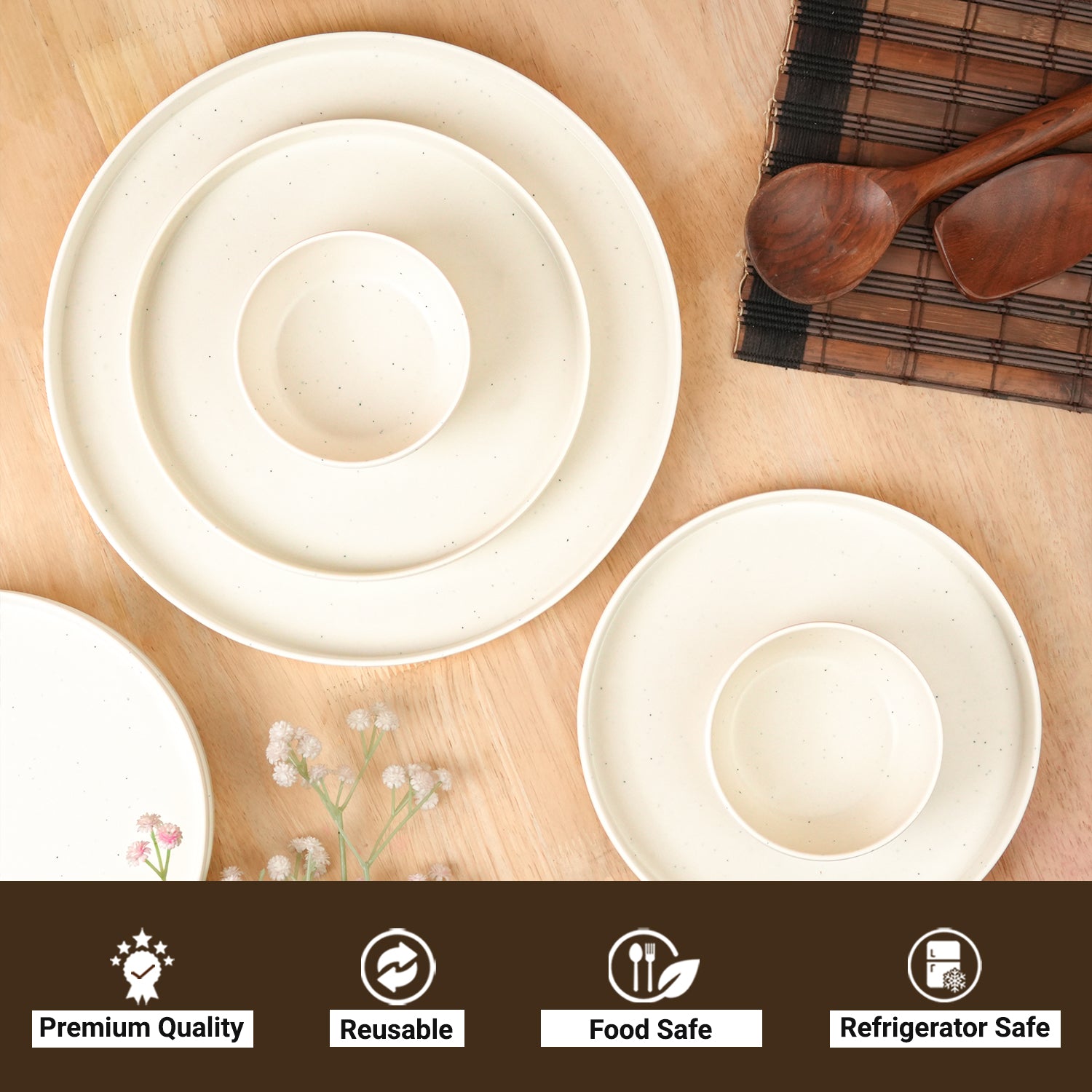 MARKET99 Minto Cream Sparkle Dinner Set