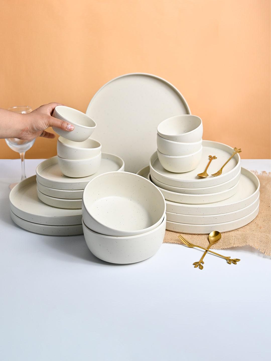 MARKET99 Minto Cream Sparkle Dinner Set - MARKET99