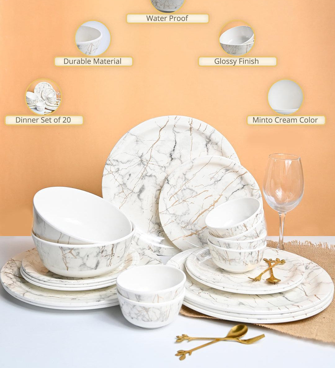 MARKET99 White Static Dinner Set - MARKET99