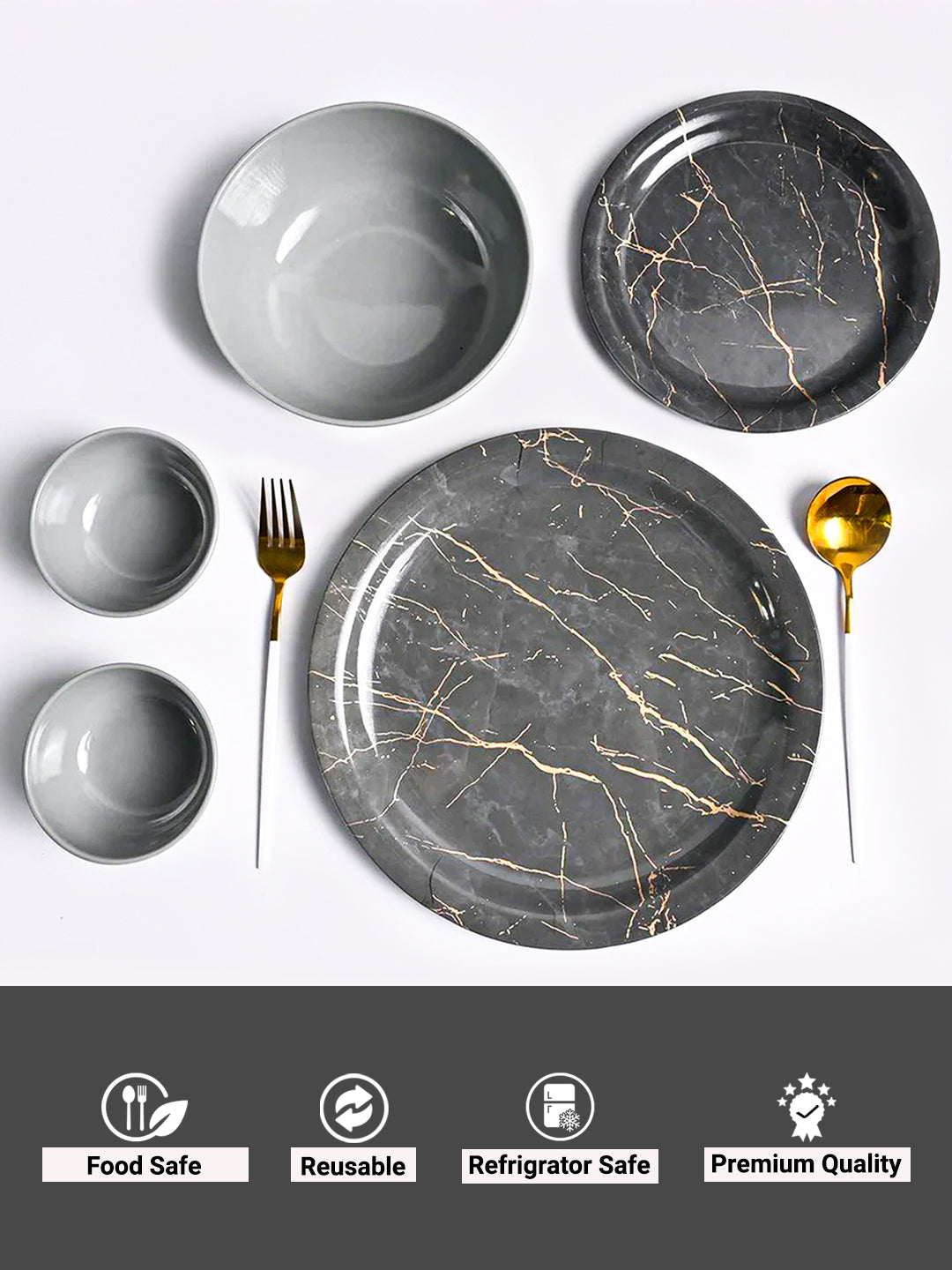 MARKET99 Grey Static Dinner Set
