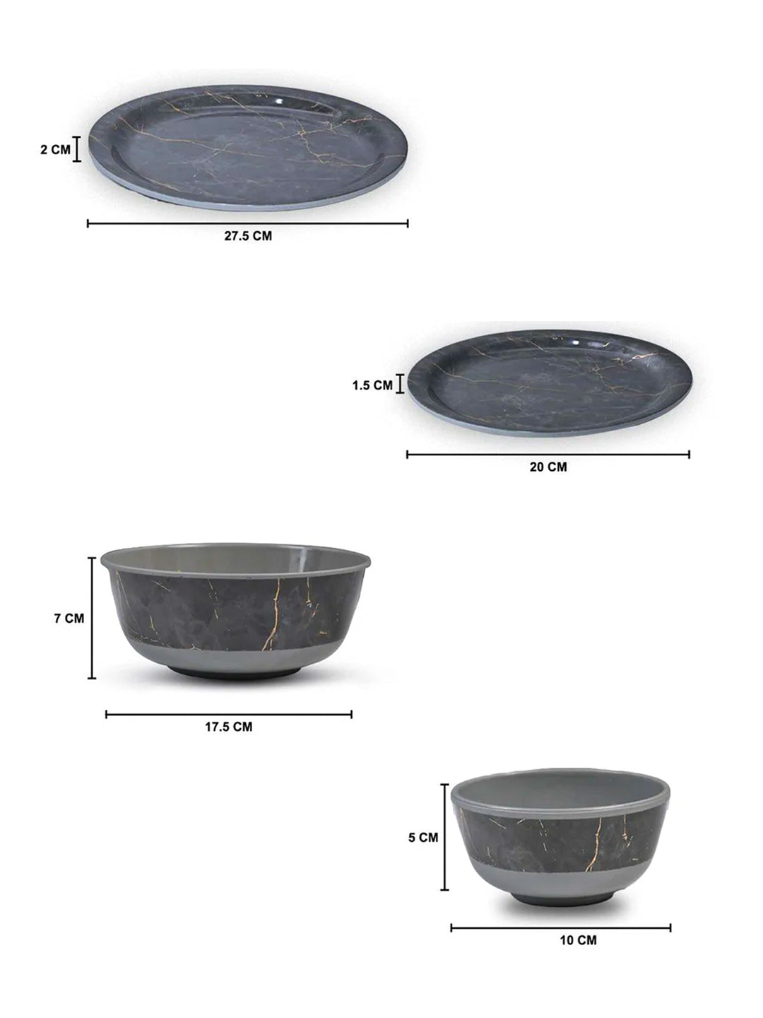 MARKET99 Grey Static Dinner Set