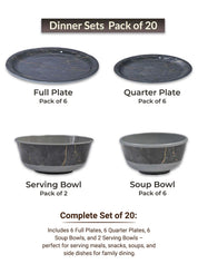 MARKET99 Grey Static Dinner Set