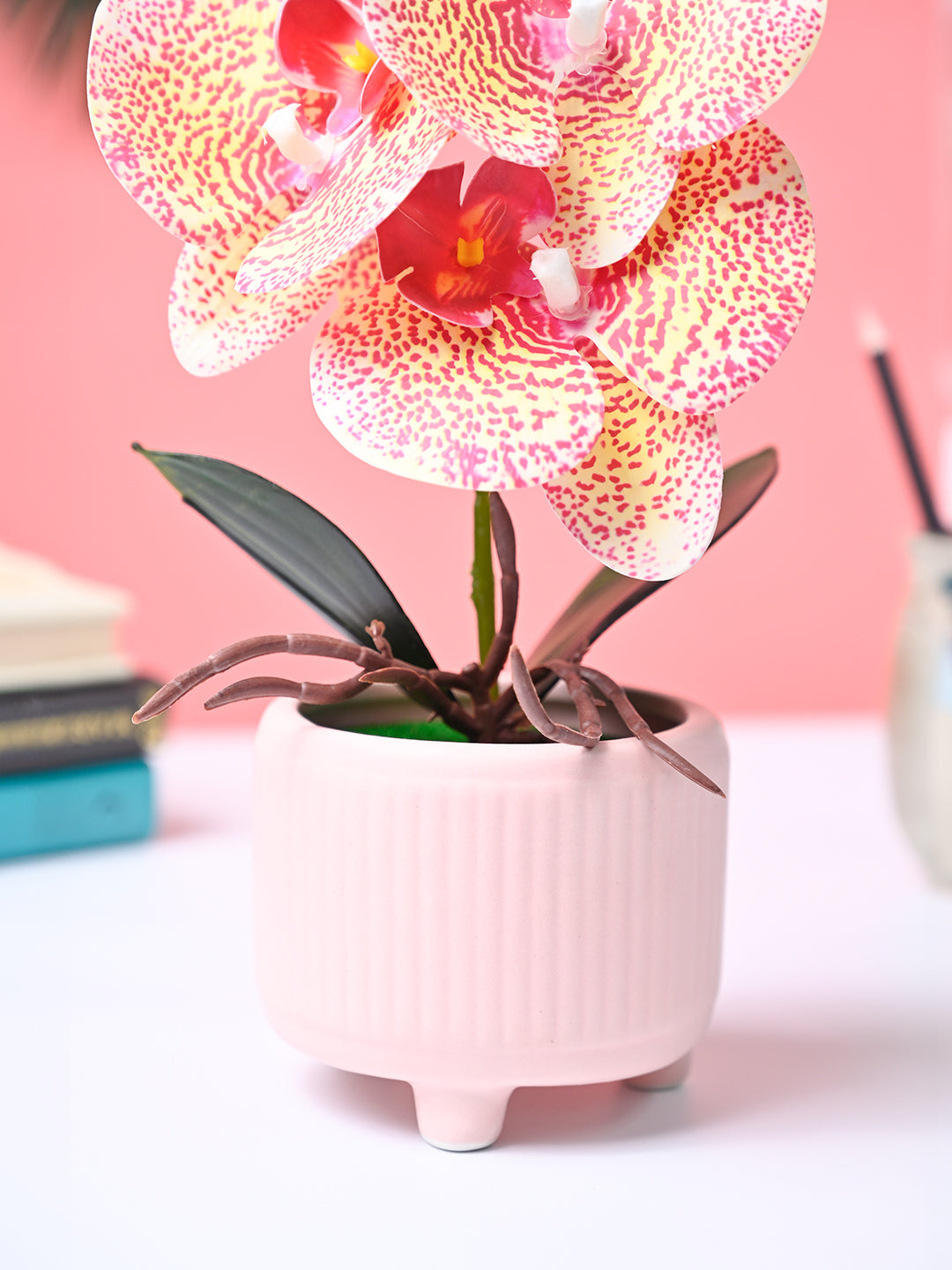 Market99 Pink Artificial Orchid Flower With Pink Pot - MARKET99