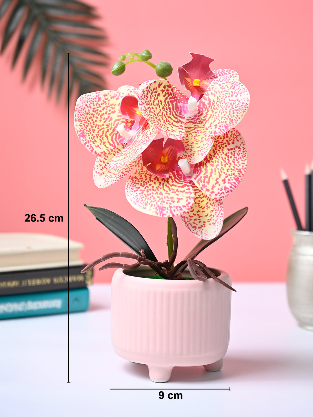 Market99 Pink Artificial Orchid Flower With Pink Pot - MARKET99