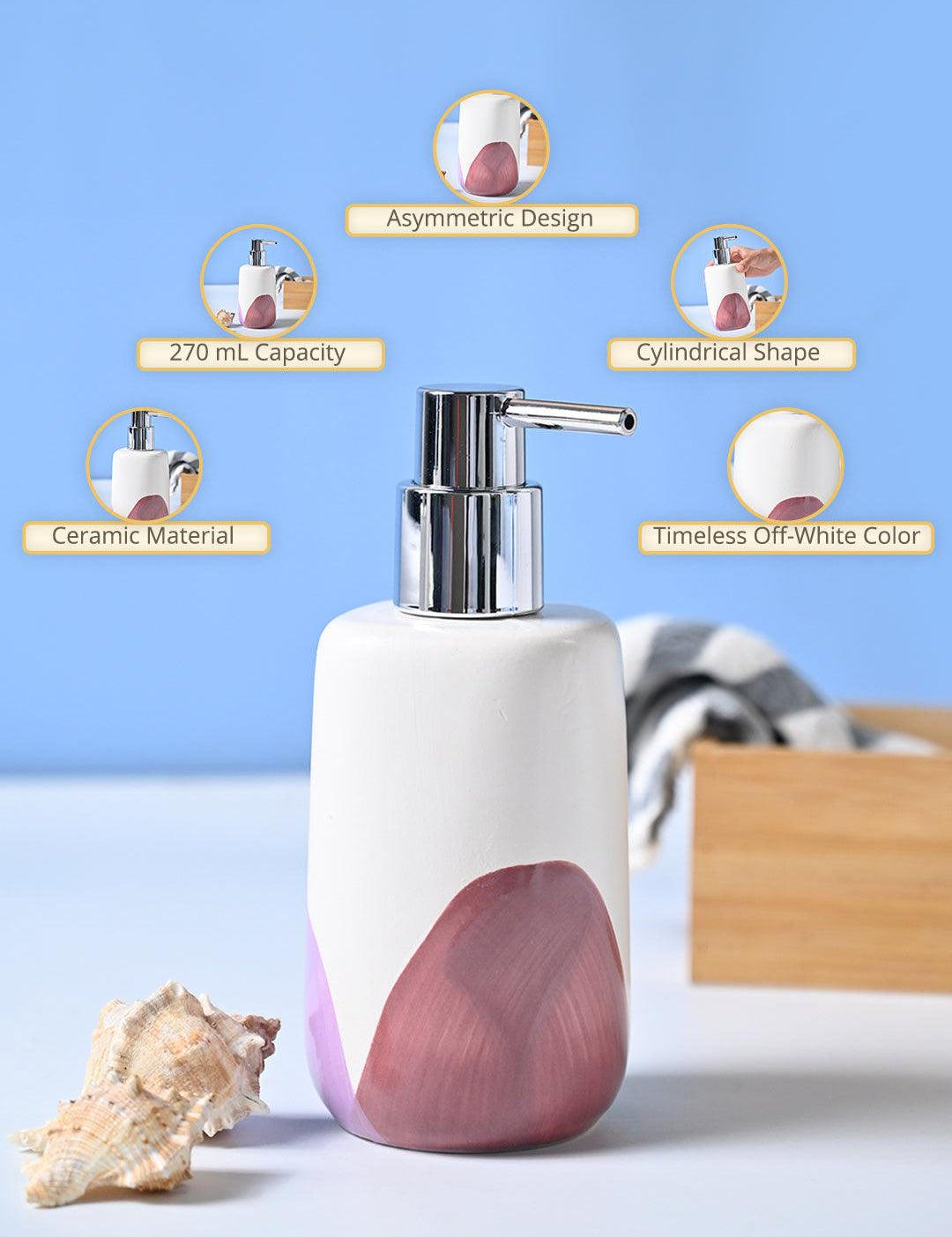 VON CASA 'Off White & Asymmetric' Soap Dispenser - 360mL - MARKET99