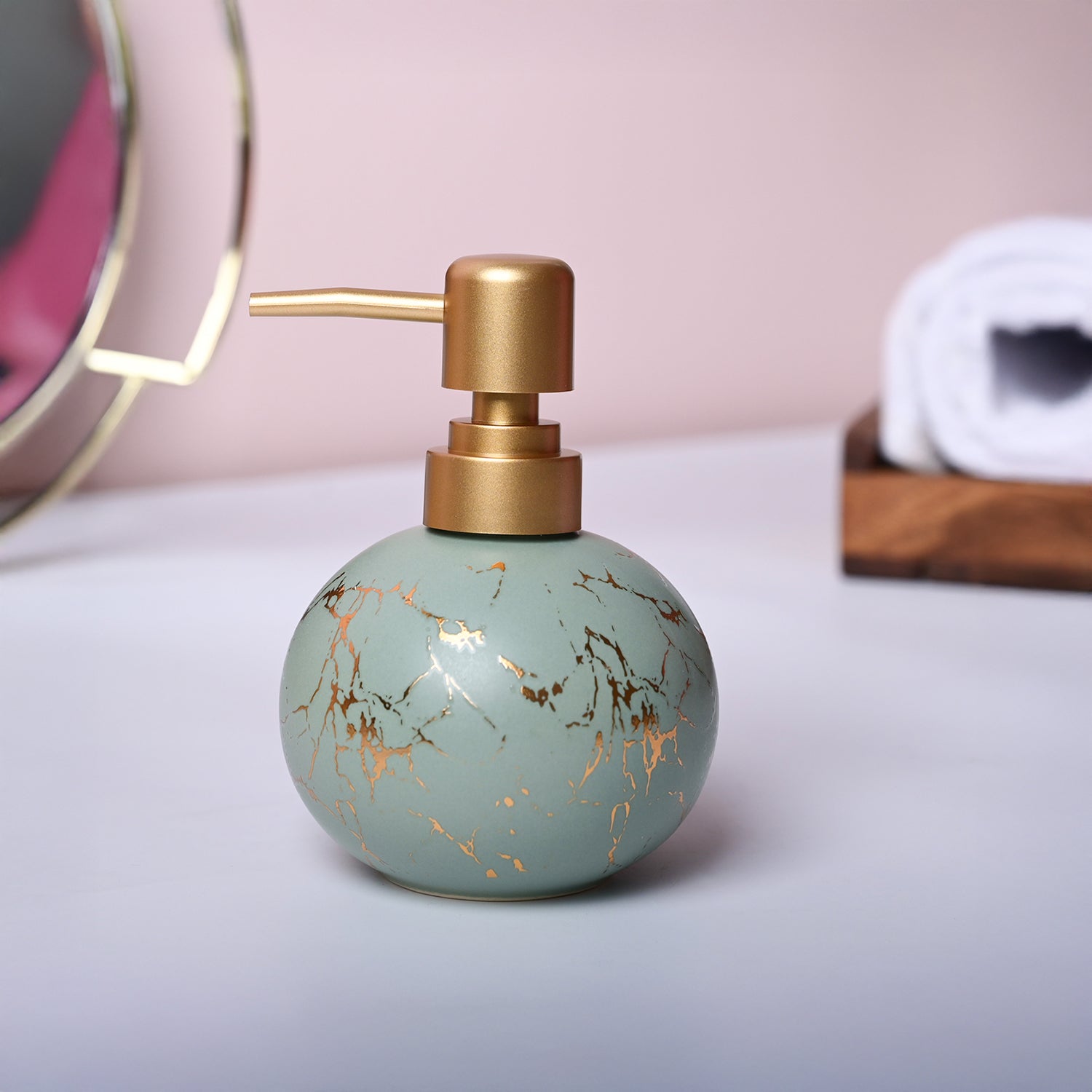 Green Ceramic Soap Dispenser