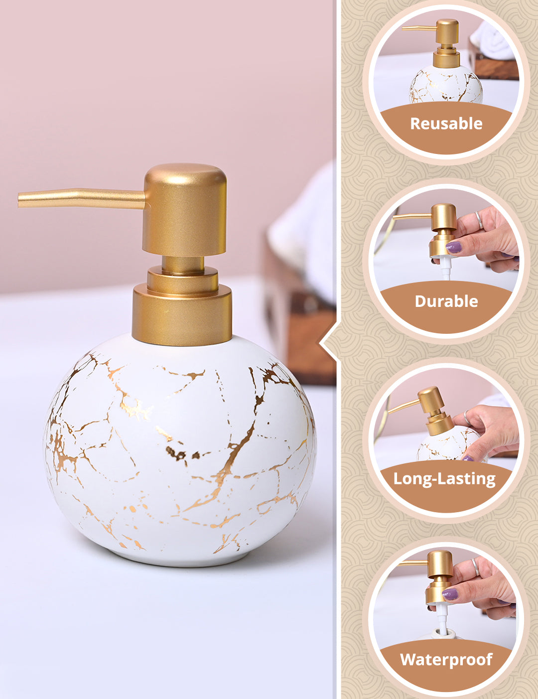 White Ceramic Soap Dispenser - MARKET99