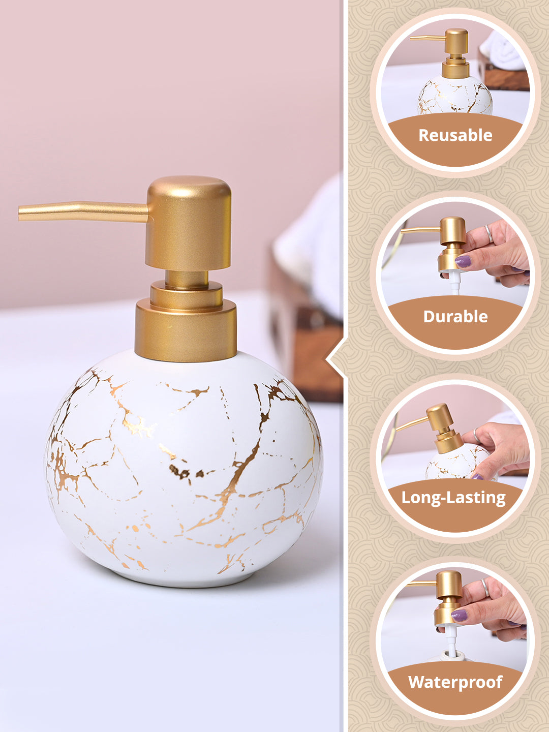 White Ceramic Soap Dispenser - MARKET99