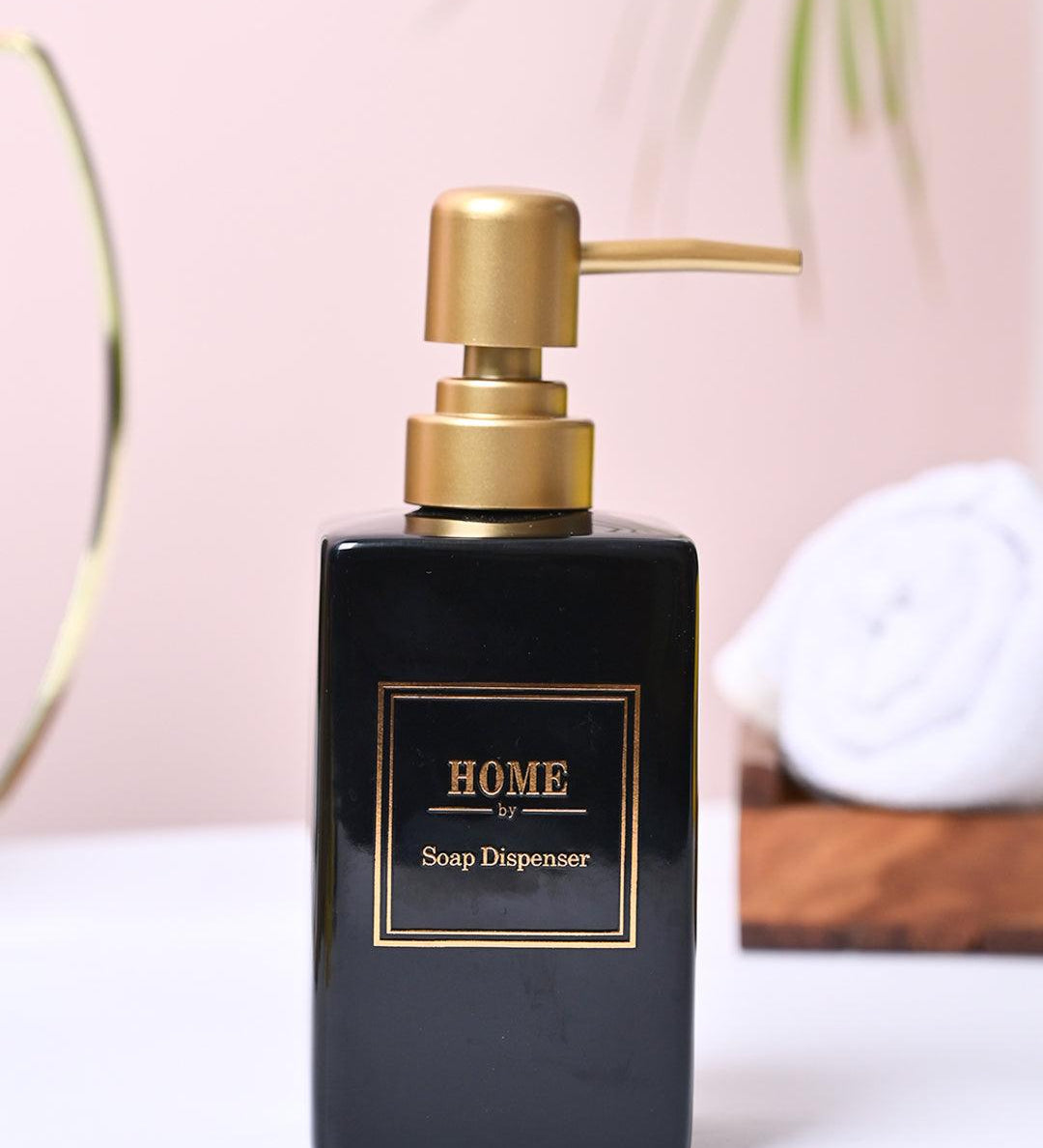 Black and Golden Square Soap Dispenser - MARKET99