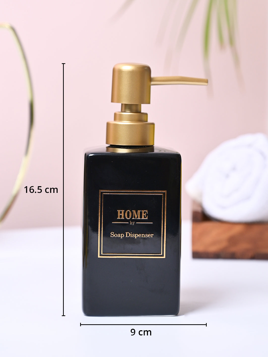 Black and Golden Square Soap Dispenser - MARKET99